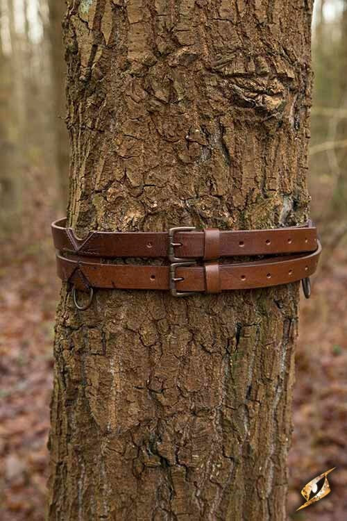 Twin X-belt, brown, 110 cm