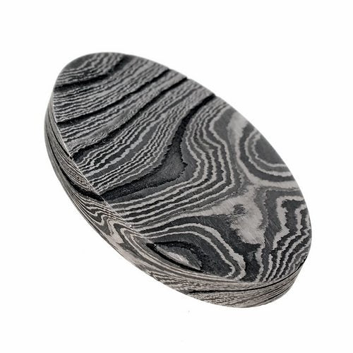 Handle disc for knife, damascus steel
