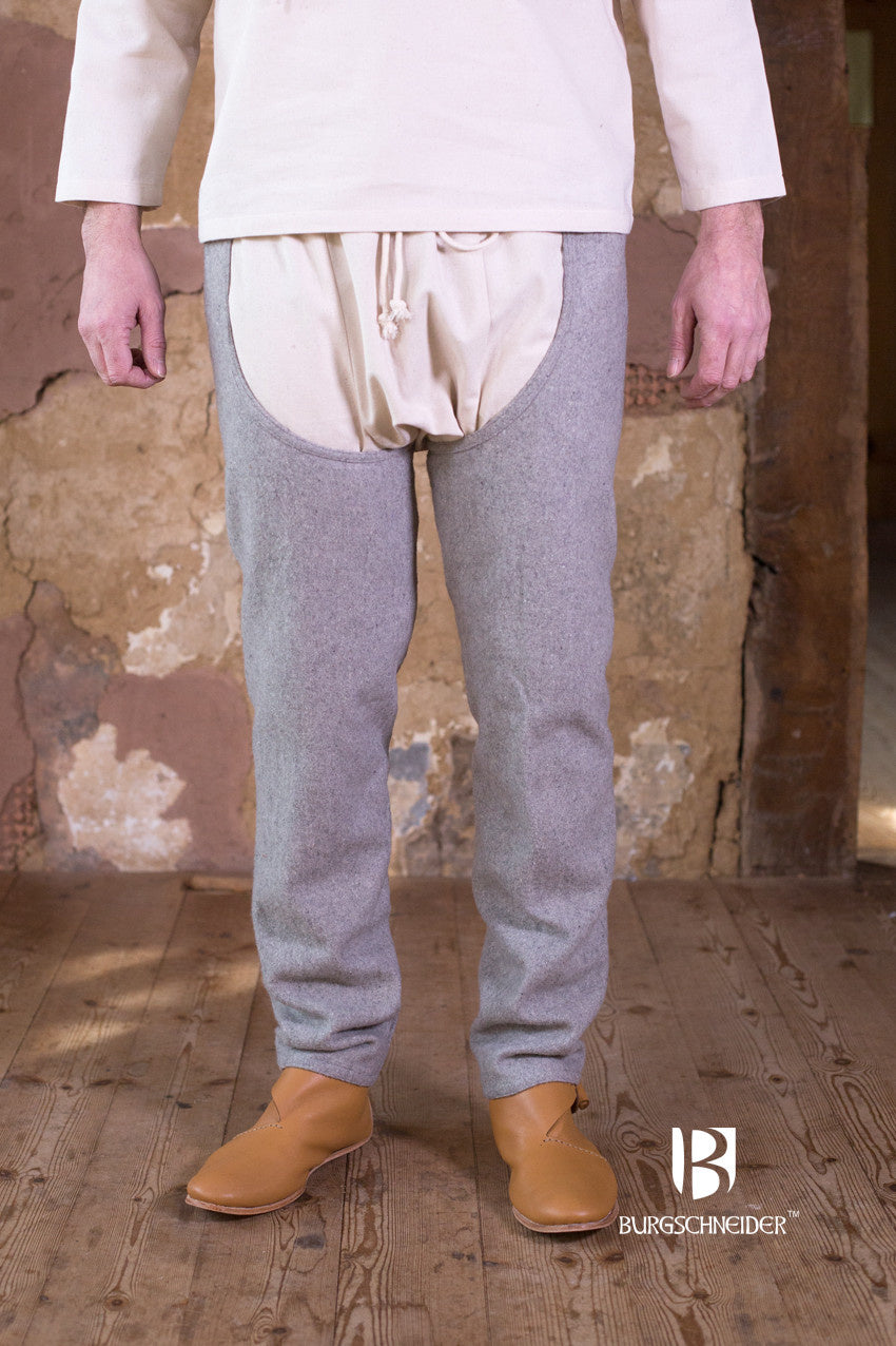 Chausses Bernolf (1300-1500), wool blend, gray