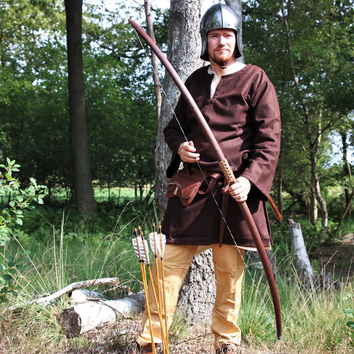 Marksman bow re-enactment / LARP, 70" (178 cm) dark brown, 25 lbs