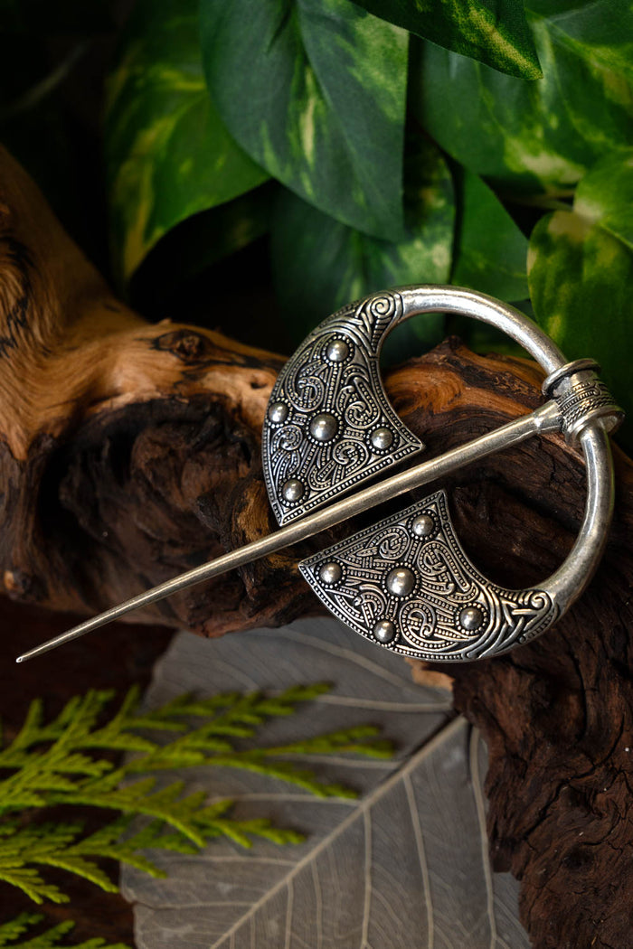 Gaelic brooch Ballyspellan, silvered bronze