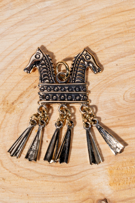 Viking horse pendant, bronze