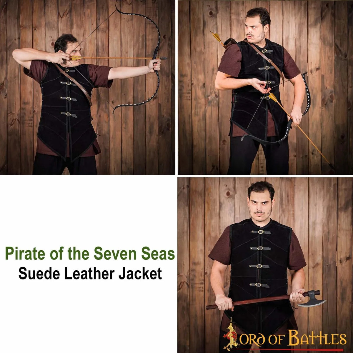 Leather jerkin Belon, black