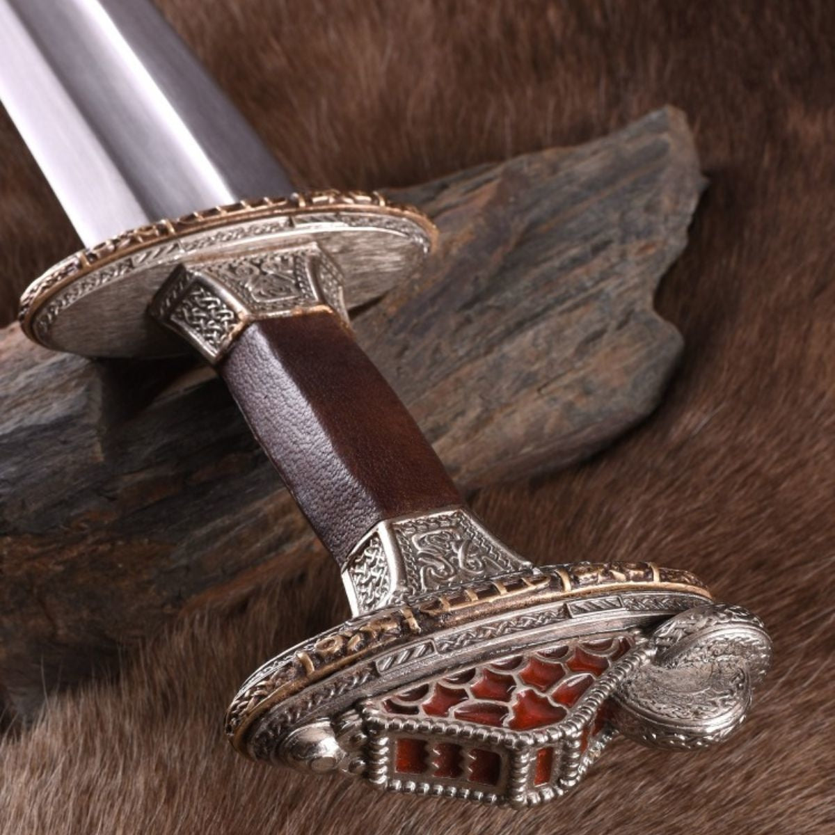 Vendel sword Uppsala 7th-8th century, tin-plated hilt, semi-sharp