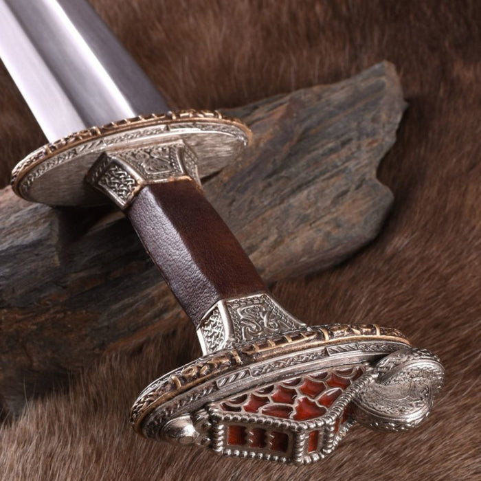 Vendel sword Uppsala 7th-8th century, tin-plated hilt, semi-sharp