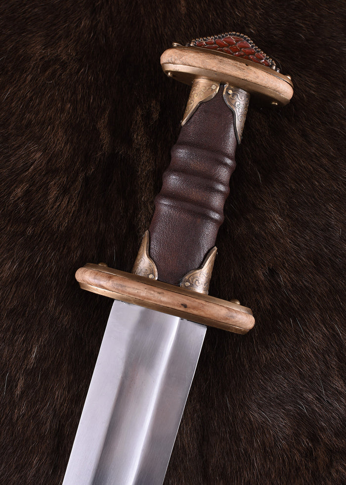 Sutton Hoo sword with enamel, semi-sharp