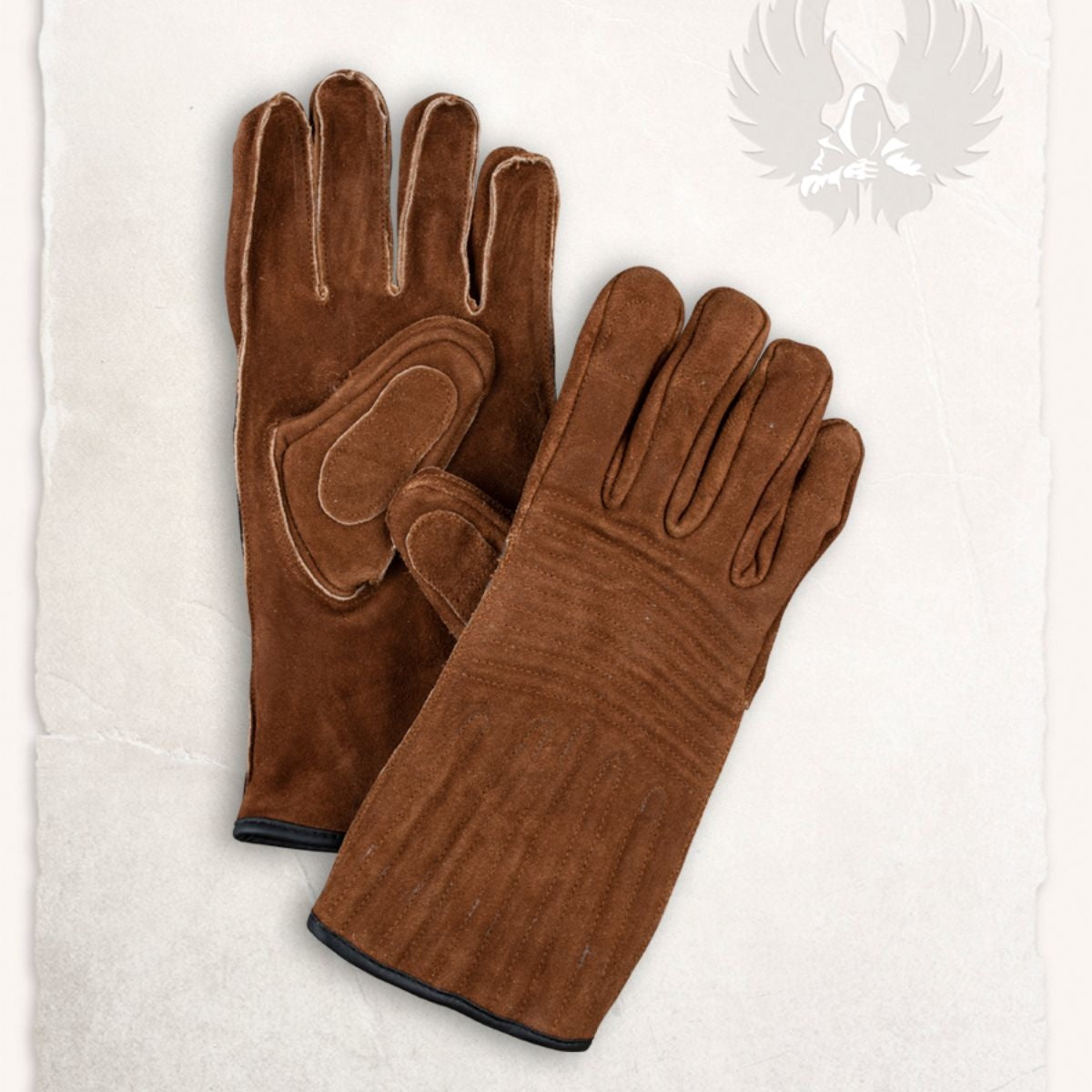 Leather gloves Clemens, light brown