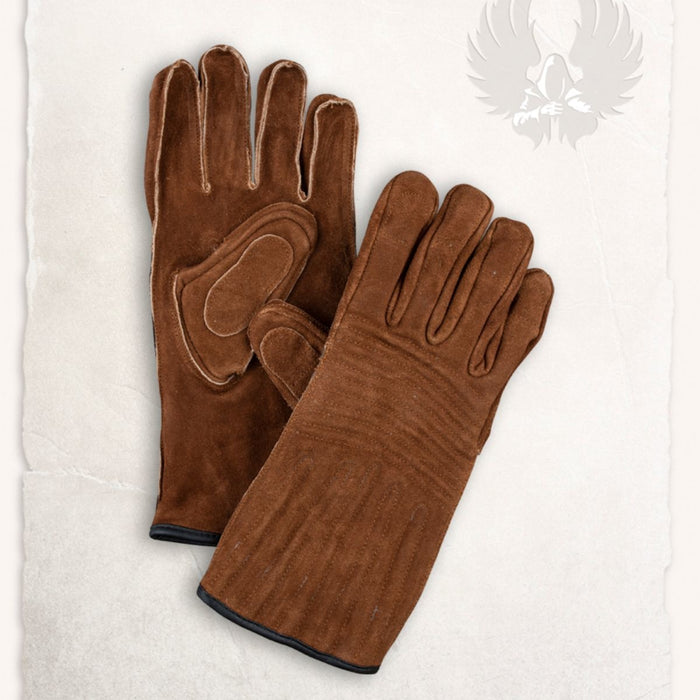 Leather gloves Clemens, light brown