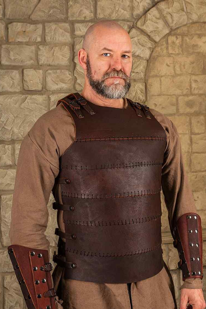 Leather cuirass Erend, brown