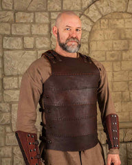 Leather cuirass Erend, brown