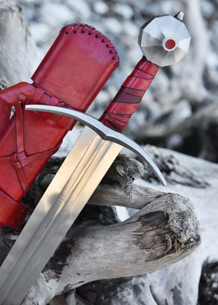 Gammelt Jern sword with scabbard, 13th century, semi-sharp