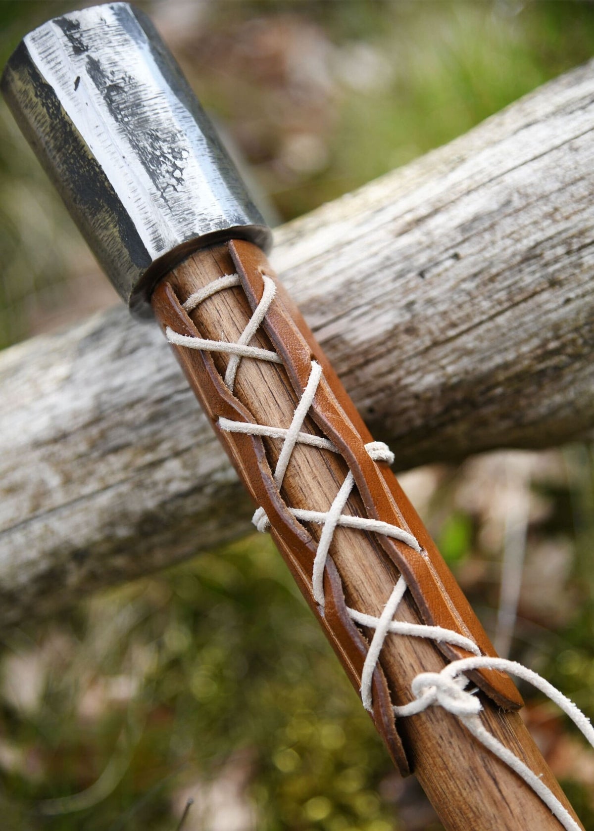 Leather axe guard, brown