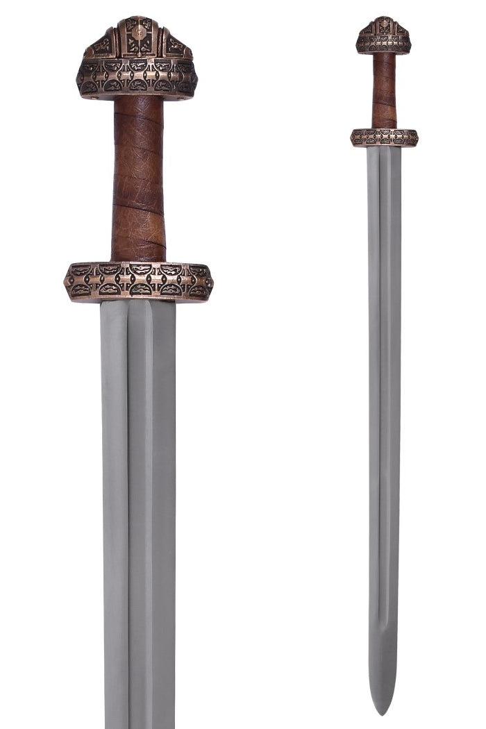 Viking sword island Eigg, leather grip, semi-sharp