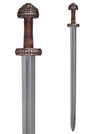 Viking sword island Eigg, leather grip, semi-sharp