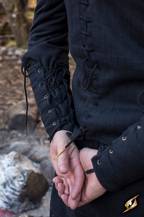 Black gambeson vambraces, pair