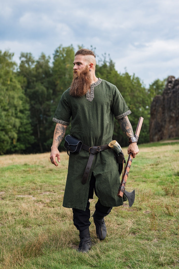 Celtic tunic, short sleeves, green