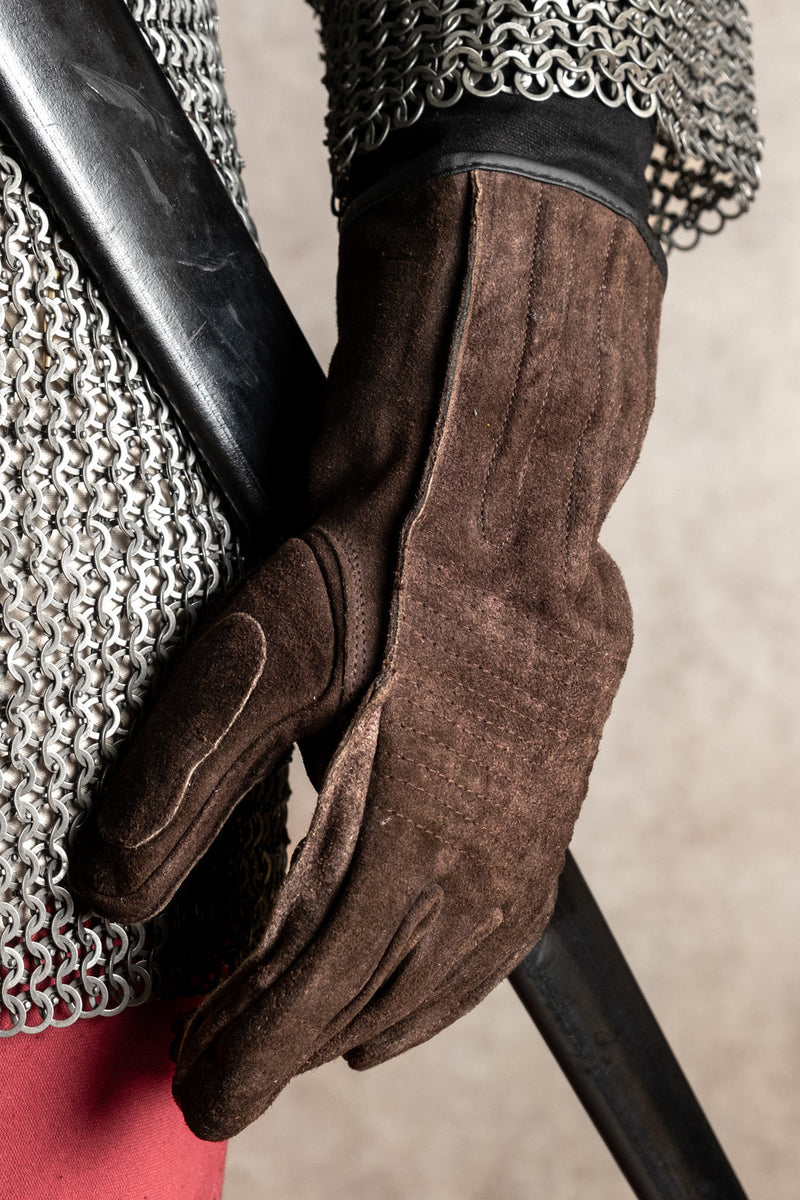 Leather gloves Clemens, dark brown