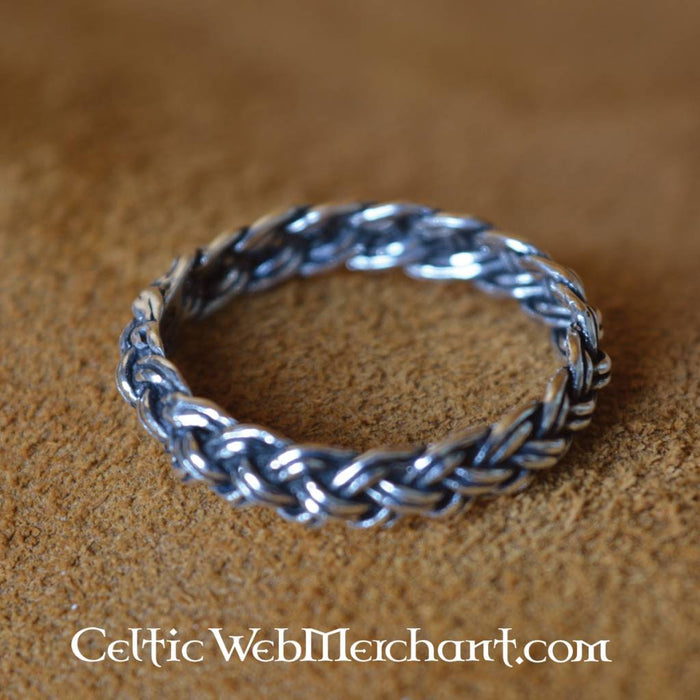 Viking ring with knot pattern, sterling silver
