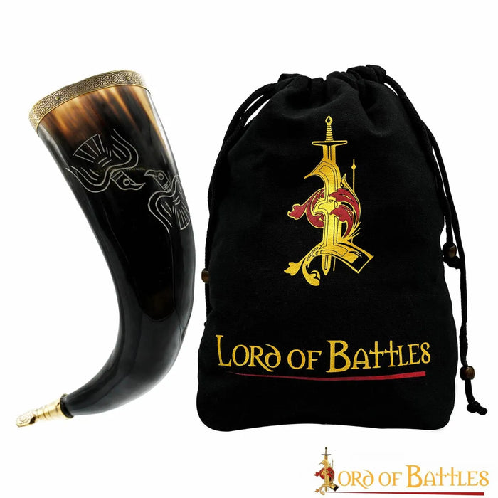 Engraved Odin drinking horn, 300-500 ml
