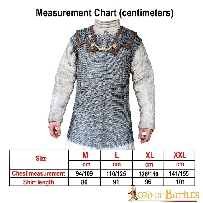 Roman lorica hamata, mixed flat rings - round rivets, 9 mm