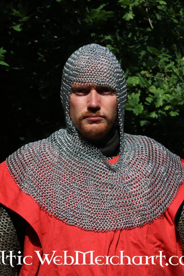 Chainmail coif, mild steel, butted, 8 mm