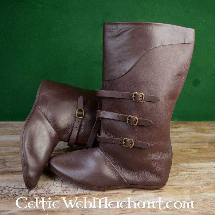 Boots with straps, brown