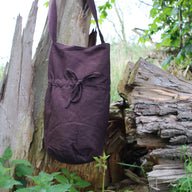 Textile shoulder bag, brown