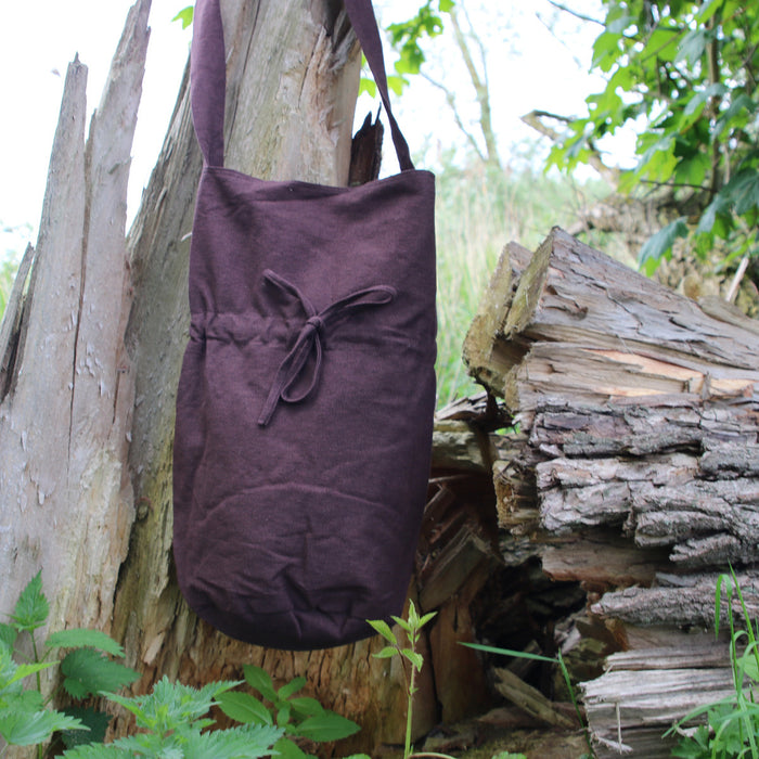 Textile shoulder bag, brown
