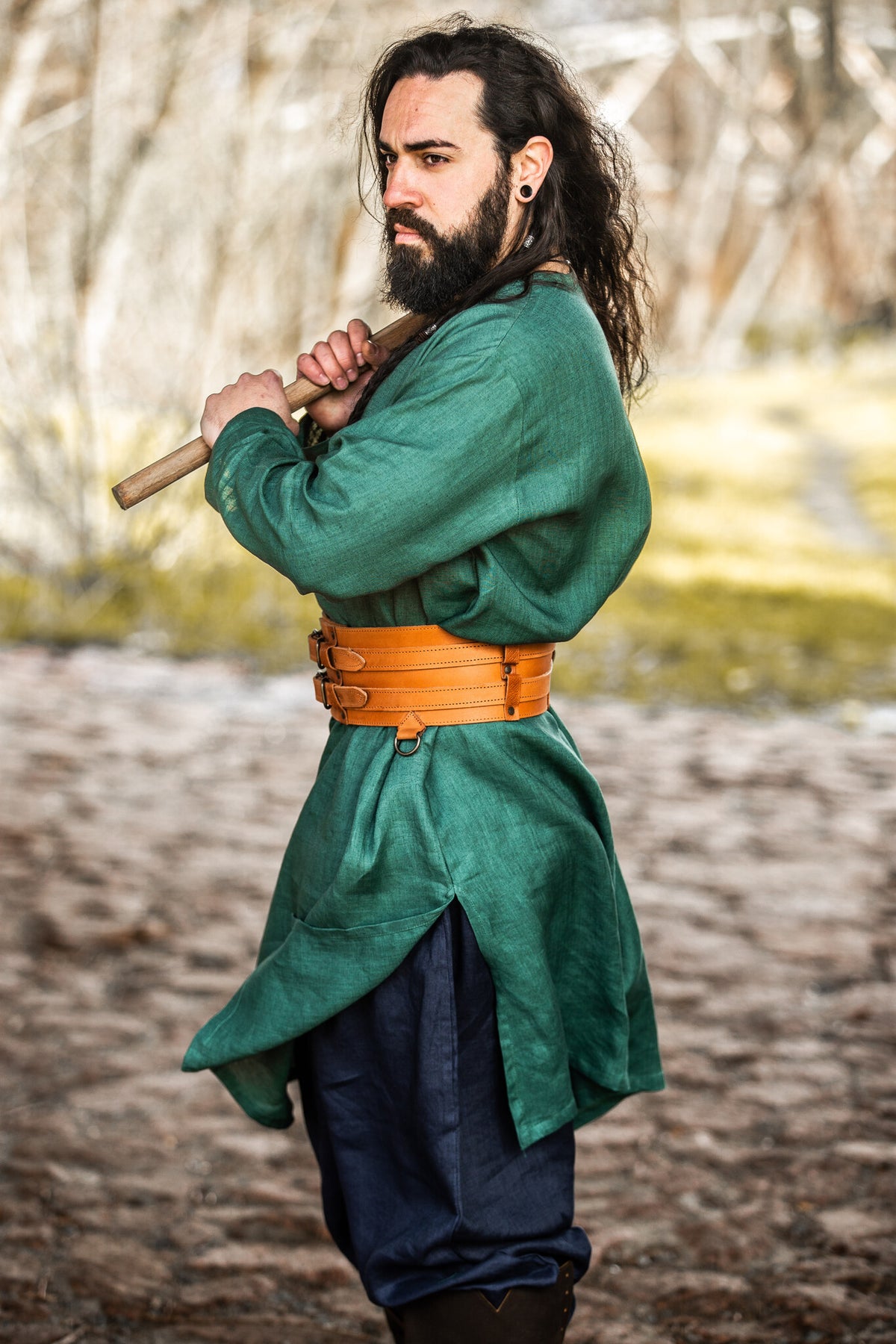 Thorsberg tunic Germanic, linen, green