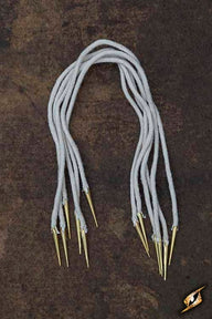 Tie laces with aiglets, set of 6, natural