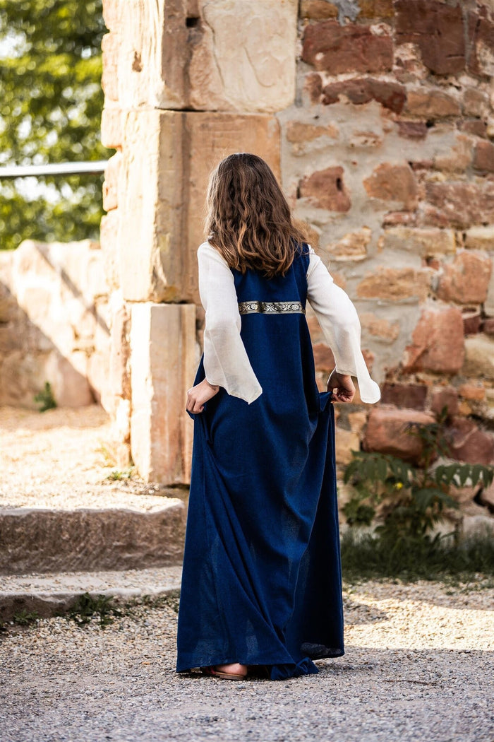 Girls dress Ariane, blue-white