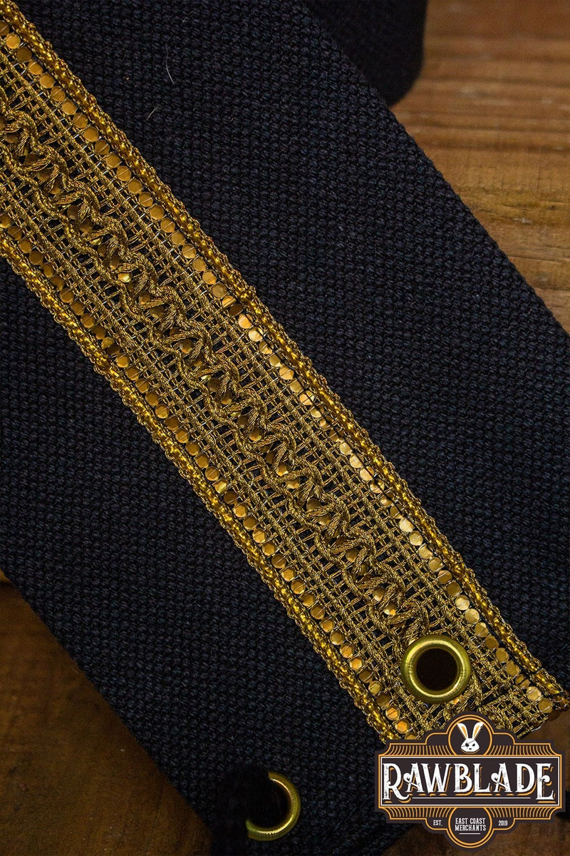Jeanne fabric belt - Black / gold