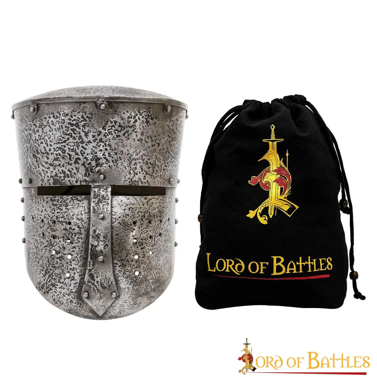 13th century great helm, patinated, 1.6 mm