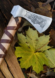 Viking axe, type L, engraved, semi-sharp