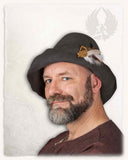Medieval felt hat Bruno, gray, wool mix