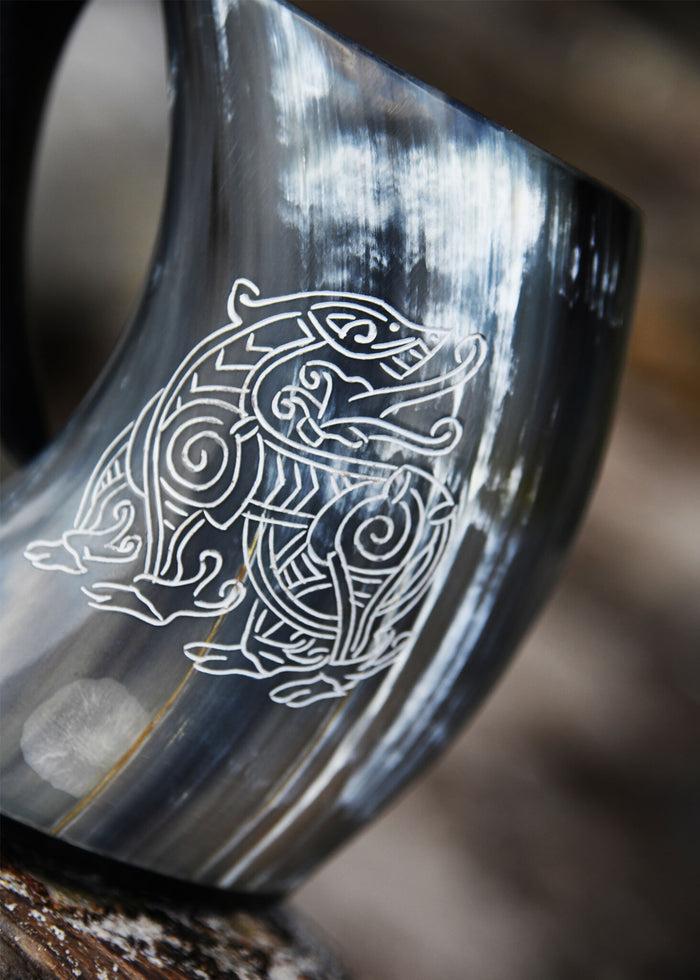 Horn cup, dragon, 650-1000 ml