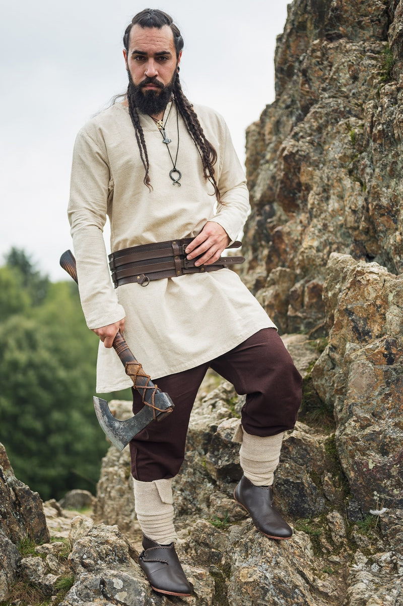 Wikinger Tunika Ragnar, Leinen, natur