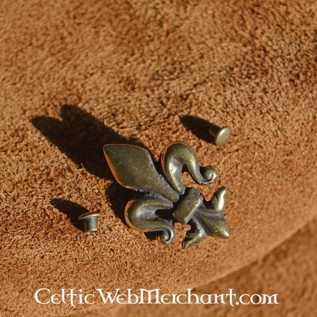 Fleur-de-lys belt fittings (set of 5 pieces), bronze