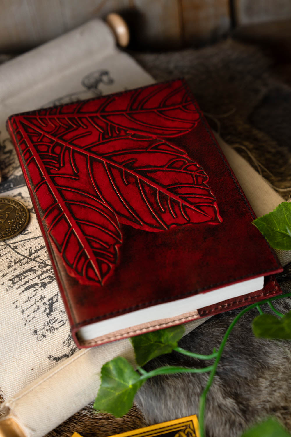 Leather Diary Autumn Leaf