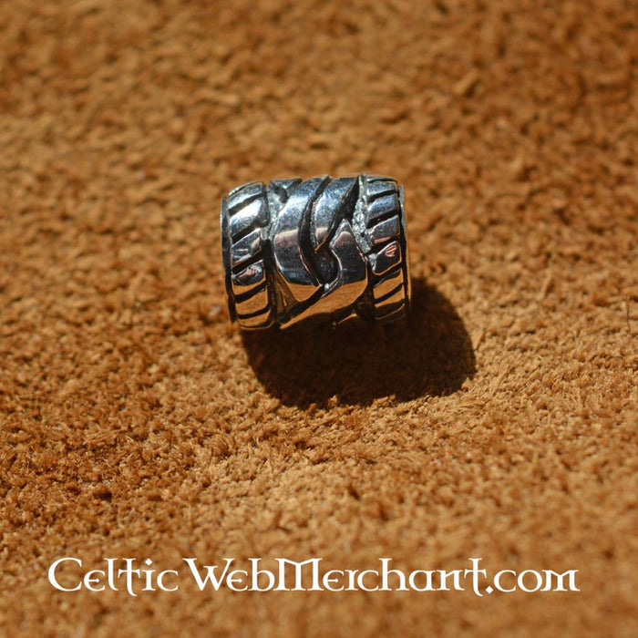 Beard bead with Celtic knot, sterling silver