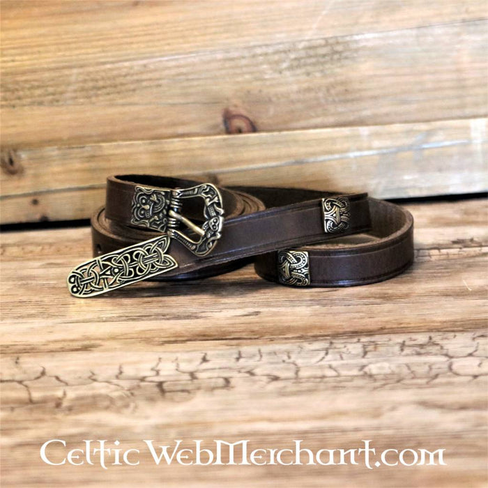 Birka belt deluxe, brown, brass, 165 cm, brown