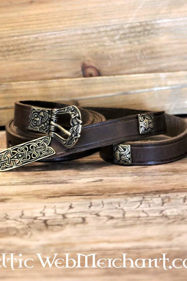 Birka belt deluxe, brown, brass, 165 cm, brown
