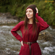 Needle-Bound Hat, 100% Wool, Brown-Red