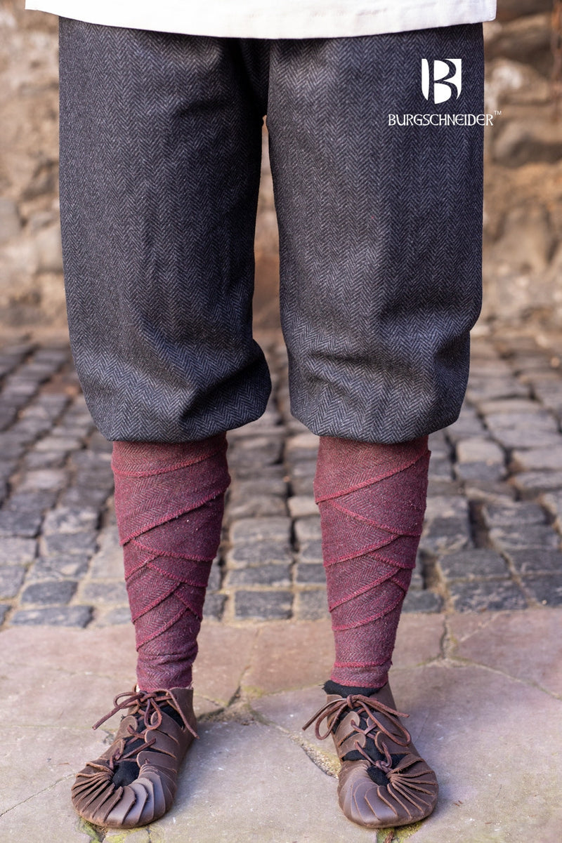 Vikingabyxor Tilda med fiskbensmönster, ullmix, svartgrå