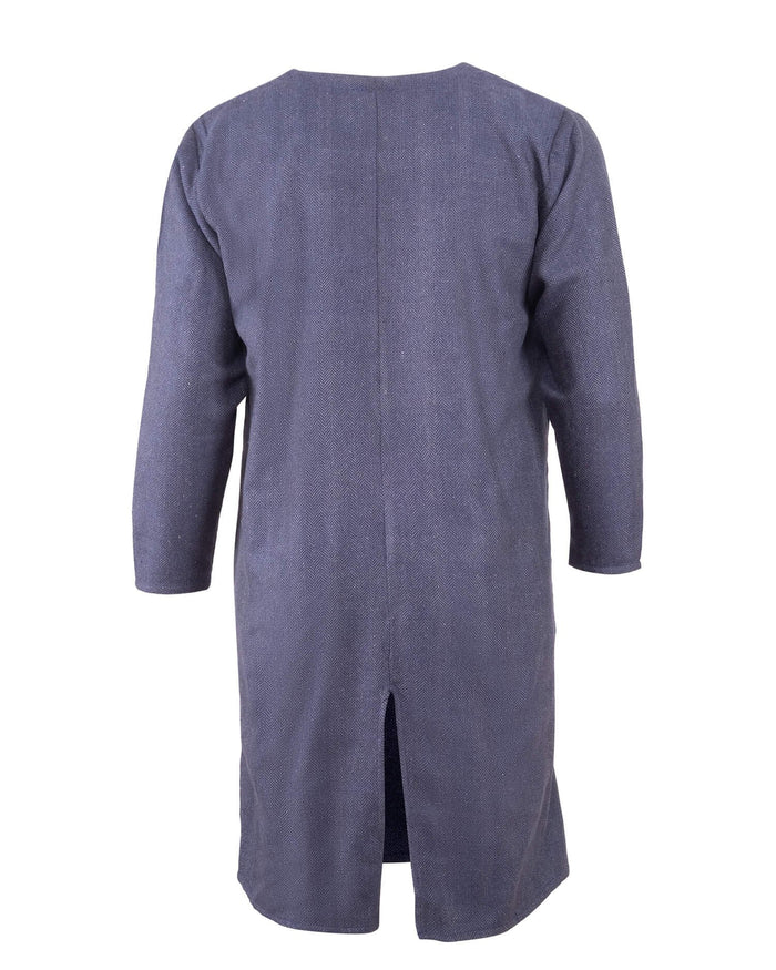 Normandy tunic Sigeric, herringbone pattern, blue