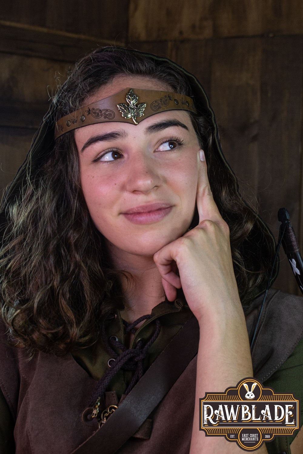Lassel Headband, leather, brown