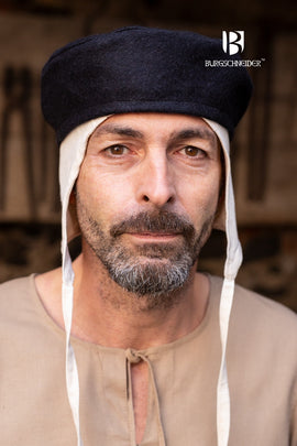 Czapka Hugo, czarna, mieszanka wełny