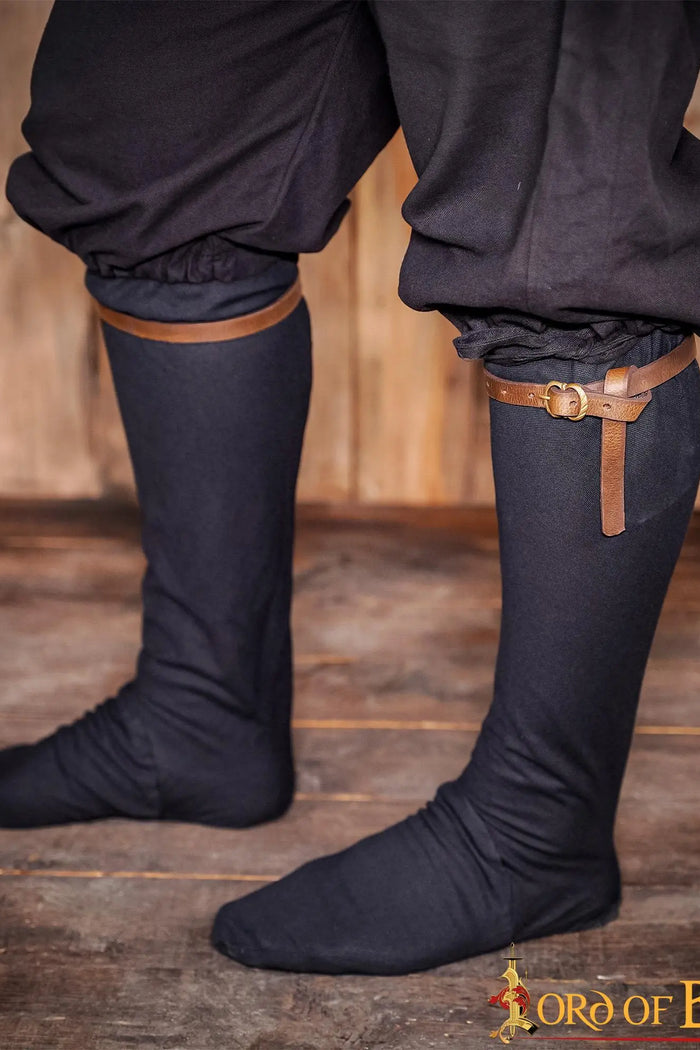 Medieval leather garters, brown