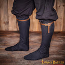 Medieval leather garters, brown