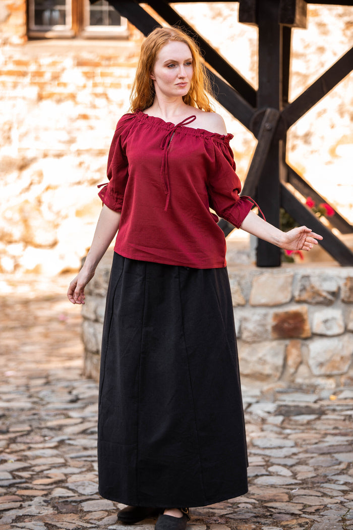 Baroque blouse Rosamund, red
